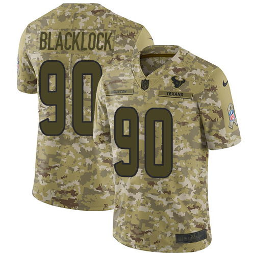 Nike Texans #90 Ross Blacklock Camo Youth Stitched NFL Limited 2018 Salute To Service Jersey